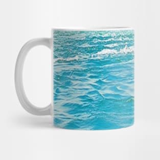 Living Waters in light blue ocean waves and ripples Mug